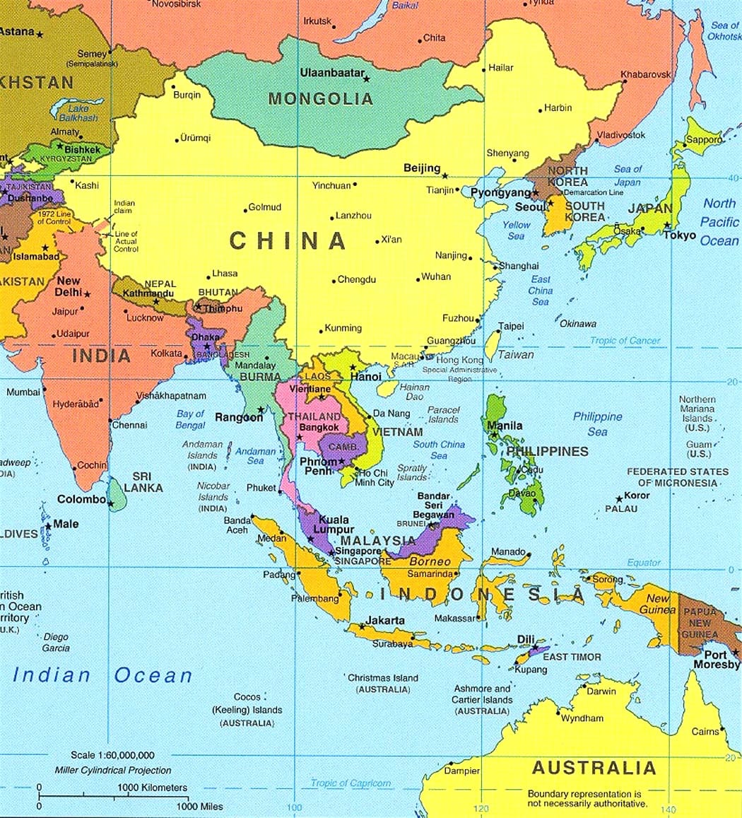Map: East & Southeast Asia